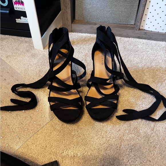 Torrid Black Strappy Heels - Picture 1 of 3